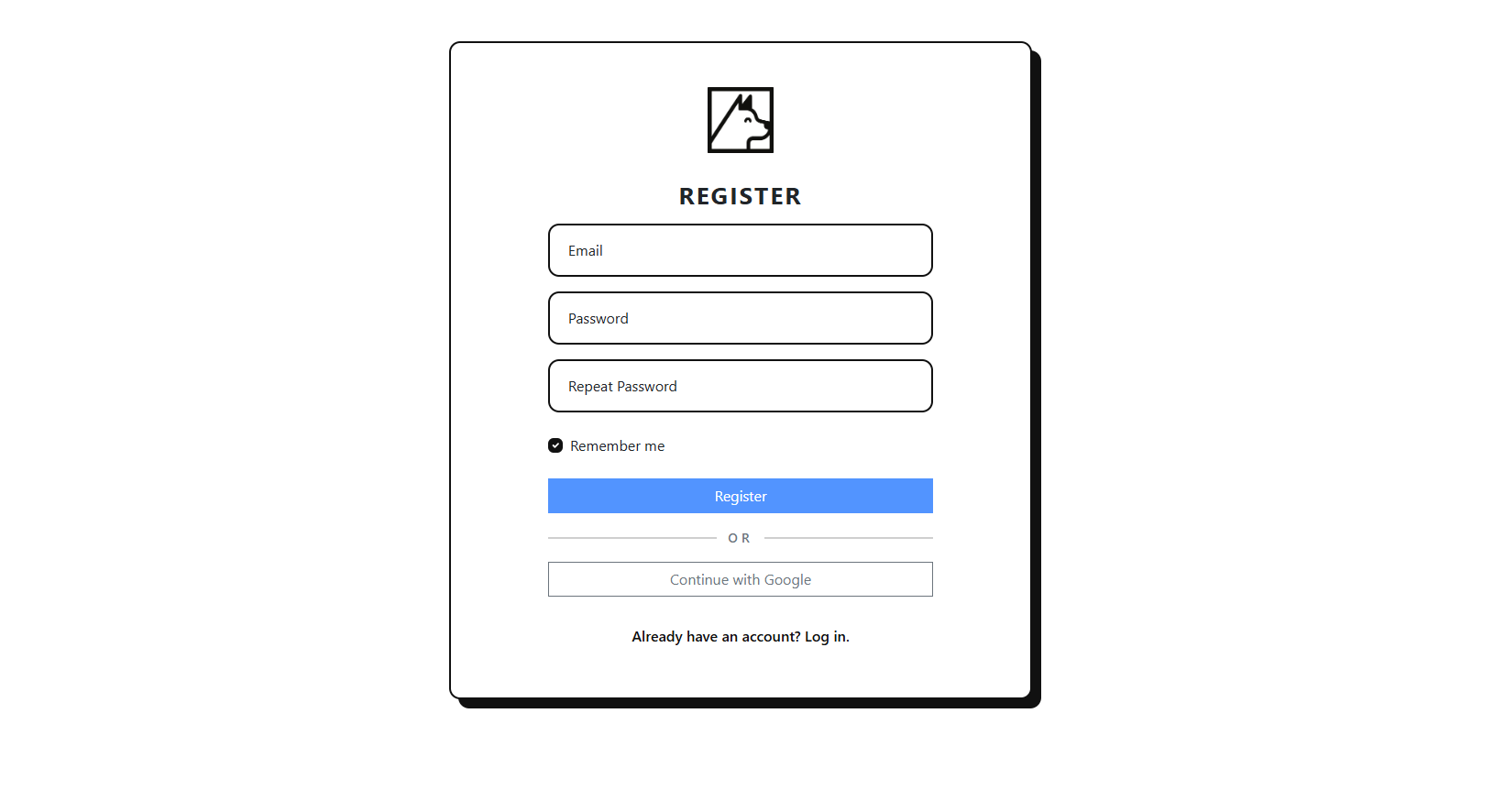 Signing up or logging in to UpDog